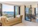 Balcony featuring seating with stunning views of the water and city skyline at 1380 Gulf Blvd # 1008, Clearwater Beach, FL 33767