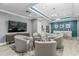 Modern living room area with comfortable seating, flat screen TV and mini-kitchen for entertainment at 1380 Gulf Blvd # 1008, Clearwater Beach, FL 33767