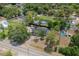 An aerial view of the property and its position relative to other houses and amenities in the neighborhood at 7414 Van Dyke Rd, Odessa, FL 33556