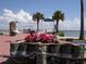Approach to Williams pier with flowers and seating at 2850 59Th S St # 204, Gulfport, FL 33707