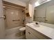 Clean bathroom with bathtub, toilet and vanity at 1280 Mission Cir # 45C, Clearwater, FL 33759
