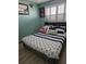 Nautical-themed bedroom with blue accents and comfortable bedding at 6035 Sea Ranch Dr # 505, Hudson, FL 34667