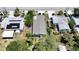 Aerial view of a house with a gray roof and a large backyard at 5060 86Th Ave N, Pinellas Park, FL 33782
