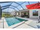 Backyard pool and patio with dining, lounging and relaxation areas at 16701 Vibrato Ln, Land O Lakes, FL 34638
