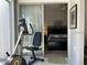 Private balcony with sliding glass doors and an exercise bike at 2060 Marilyn St # 124, Clearwater, FL 33765