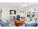 Relaxing living room with comfy sofas and large TV at 19610 Gulf Blvd # 409, Indian Shores, FL 33785