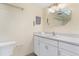 Clean bathroom with single sink vanity and shower/tub combo at 19610 Gulf Blvd # 409, Indian Shores, FL 33785