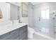 Modern bathroom with vanity, toilet, and glass shower at 301 1St S St # 2905, St Petersburg, FL 33701