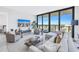 Spacious living room with city views and ample seating at 301 1St S St # 2905, St Petersburg, FL 33701