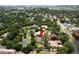 Aerial view of the house and surrounding area at 1570 Preserve Way, Clearwater, FL 33764