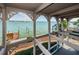 Covered deck with decorative columns and water view at 526 Belle Isle Ave, Belleair Beach, FL 33786