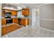 Updated kitchen with wood cabinets and granite counters at 3353 Columbus Dr, Holiday, FL 34691