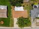 Aerial view of the house, showing the backyard and driveway at 3353 Columbus Dr, Holiday, FL 34691