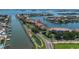 Aerial view highlighting condo location by the water at 2775 Kipps Colony S Dr # 204, St Petersburg, FL 33707