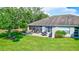Elevated view of backyard patio and landscaping at 10426 48Th E Ct, Parrish, FL 34219