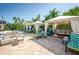 Private cabanas with comfortable seating near the pool at 2746 Via Tivoli # 132B, Clearwater, FL 33764