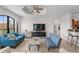 Living room with comfy sofas, a coffee table, and a TV at 2746 Via Tivoli # 132B, Clearwater, FL 33764