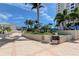 Lush courtyard with palm trees, seating, and a relaxing atmosphere at 331 Cleveland St # 317, Clearwater, FL 33755