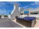 Outdoor patio with fireplace and comfortable seating at 331 Cleveland St # 317, Clearwater, FL 33755