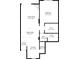 Floor plan showing a 1 bedroom condo with living room, kitchen and bathroom at 9 Haig Pl # 806, Dunedin, FL 34698