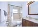 Clean bathroom with tub, shower, and vanity at 9252 81St Ave, Seminole, FL 33777