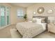 Virtually staged bedroom with a plush bed and stylish decor at 7979 Sailboat Key S Blvd # 506, South Pasadena, FL 33707