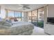 Bright bedroom with water view and large windows at 1 Key Capri # 102E, Treasure Island, FL 33706