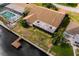 Aerial view showing house, private dock, and canal at 165 97Th Ne Ave, St Petersburg, FL 33702
