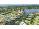 An aerial view of a neighborhood with waterfront properties at 1254 Cordova Ne Blvd, St Petersburg, FL 33704