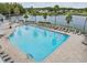 Relaxing community pool with surrounding lounge chairs at 1044 Blyth Hill Ct, Trinity, FL 34655