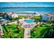 Stunning aerial view of waterfront community with pool at 830 S Gulfview Blvd # 601, Clearwater Beach, FL 33767
