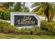Lake Valencia East community entrance sign at 4936 Mineola Pl, Palm Harbor, FL 34684