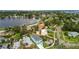 Beautiful aerial shot of a neighborhood and waterfront showcasing lush greenery at 4234 4Th S St, St Petersburg, FL 33705