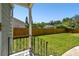 View of the backyard from the porch with a grassy lawn at 4320 3Rd N Ave, St Petersburg, FL 33713