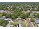 Aerial view of house, yard, and neighborhood with surrounding trees at 4320 3Rd N Ave, St Petersburg, FL 33713