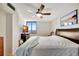 Bedroom with large window, ceiling fan, and a view at 6269 Palma Del Mar S Blvd # 608, St Petersburg, FL 33715