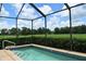 Screened-in pool with golf course view at 10312 Cleghorn Dr, San Antonio, FL 33576