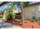 Attractive Florida condo with palm trees, brick pathway, and well-manicured landscaping at 7200 Ulmerton Rd # F2, Largo, FL 33771