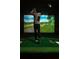 Indoor golf simulator with a large screen and putting green at 5701 Bowen Daniel Dr. # 1 Villa, Tampa, FL 33616