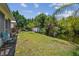 Backyard with canal view and green lawn at 4244 Tamargo Dr, New Port Richey, FL 34652
