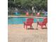 Community pool with colorful chairs and seating areas, perfect for relaxing and enjoying the outdoors at 701 S Madison Ave # 106, Clearwater, FL 33756