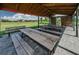 Covered picnic pavilion with wooden tables and benches at 12610 Rangeland Blvd, Odessa, FL 33556