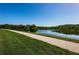Peaceful lakefront community with walking path at 12610 Rangeland Blvd, Odessa, FL 33556