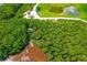 Aerial view of waterfront property with kayaks and lush mangroves at 308 Mariner Dr # 308, Tarpon Springs, FL 34689