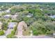 Aerial view of a house nestled in a lush, tree-lined neighborhood at 1950 Lillian Ave, Tarpon Springs, FL 34689