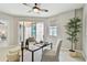 Bright home office with a balcony and comfortable seating area at 19820 Gulf Blvd # 401, Indian Shores, FL 33785