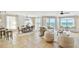 Open living space with a dining area and comfortable lounge featuring ocean views, creating a relaxed and inviting atmosphere at 19820 Gulf Blvd # 401, Indian Shores, FL 33785