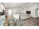 Open concept kitchen with stainless steel appliances and an island at 102 Eagle Summit Dr, Ruskin, FL 33570