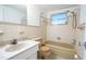 Clean bathroom with beige tile, bathtub, and a single vanity at 3543 Seffner Dr, Holiday, FL 34691