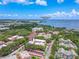 Aerial view of condo community showcasing building location and waterfront access at 2612 Pearce Dr # 306, Clearwater, FL 33764